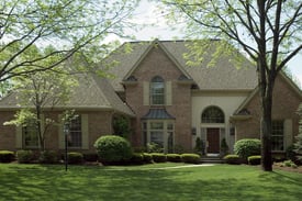 Beautiful Green Grass with House